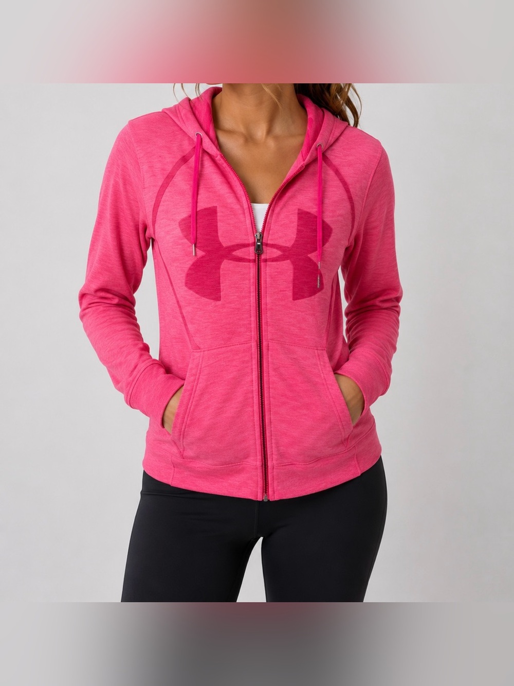 Under Armour Pink Zip-Up Hoodie Jacket Size S